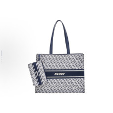 Women's Large Capacity Tote Bag - Classic Monogram Print, Durable & Stylish, Work & Casual Use