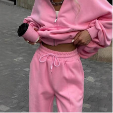 2025 Autumn Women's Zipper Casual Sweatshirt Set Two Piece Set Running Sports Women's Clothing