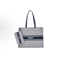 Women's Large Capacity Tote Bag - Classic Monogram Print, Durable & Stylish, Work & Casual Use