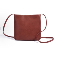 Minimalist Square Crossbody Bag - Black & Brown Faux Leather Shoulder Purse