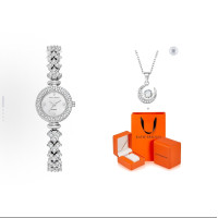 Minimalist Diamond-Accented Women's Watch - Dainty Chain Bracelet Watch for Daily Wear